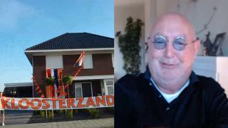 Het spandoek Kloosterzande bij de interlands van Oranje